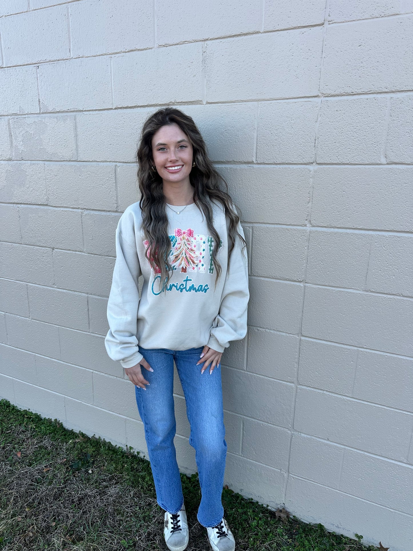 Yarn crotchet merry Christmas sweatshirt