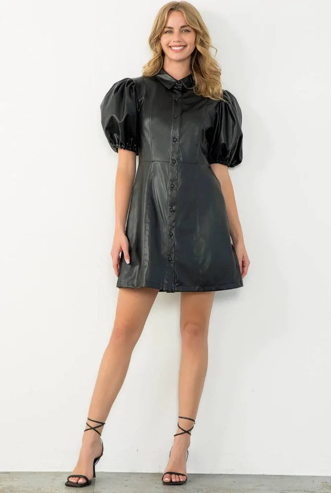 Carole Christian Leather Dress