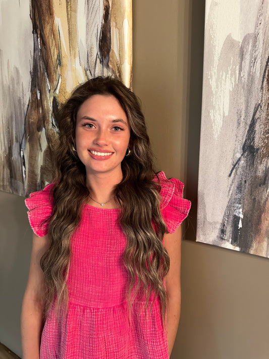 Washed ruffle blouse