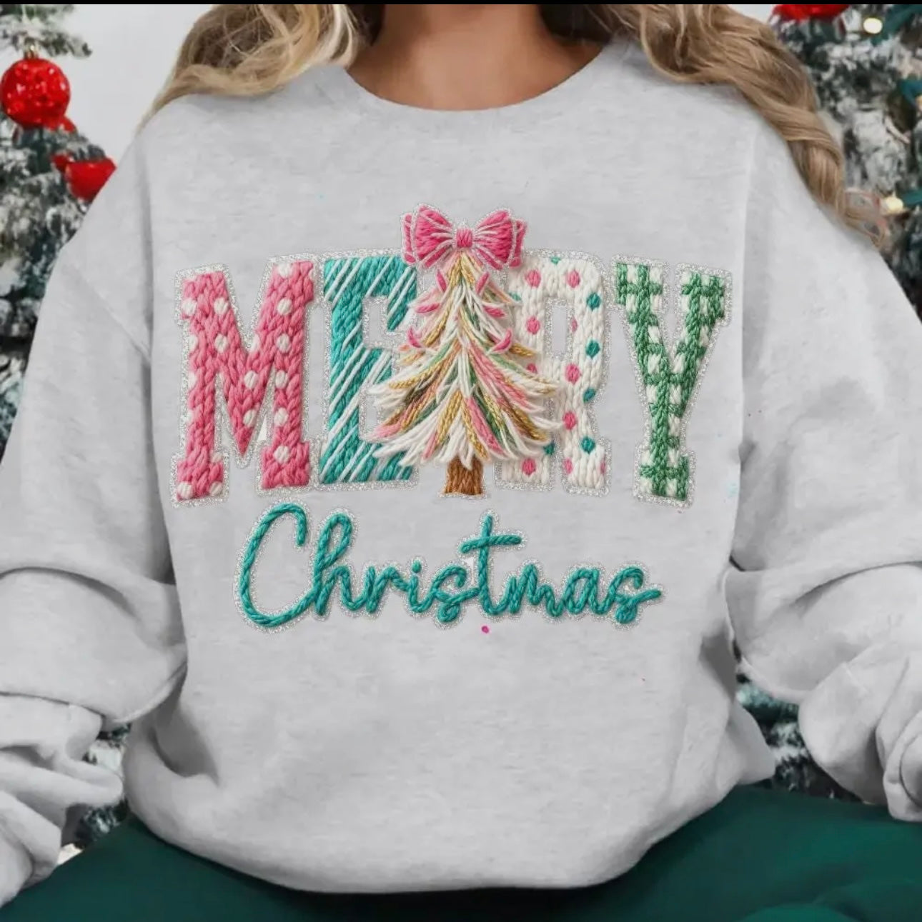 Yarn crotchet merry Christmas sweatshirt
