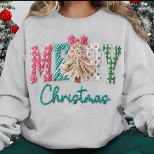 Yarn crotchet merry Christmas sweatshirt