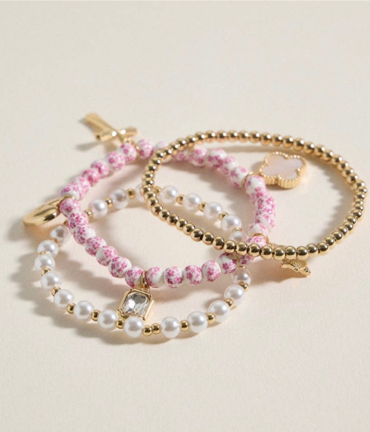 Floral Charm Bracelet set