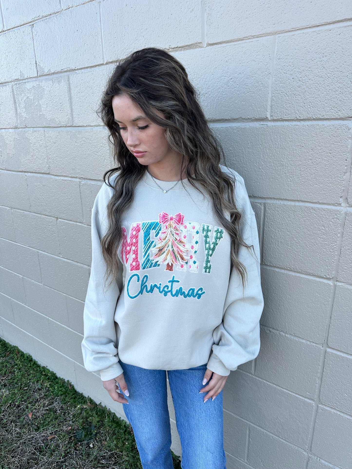 Yarn crotchet merry Christmas sweatshirt