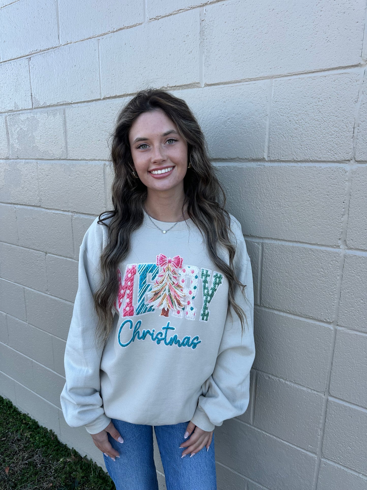 Yarn crotchet merry Christmas sweatshirt
