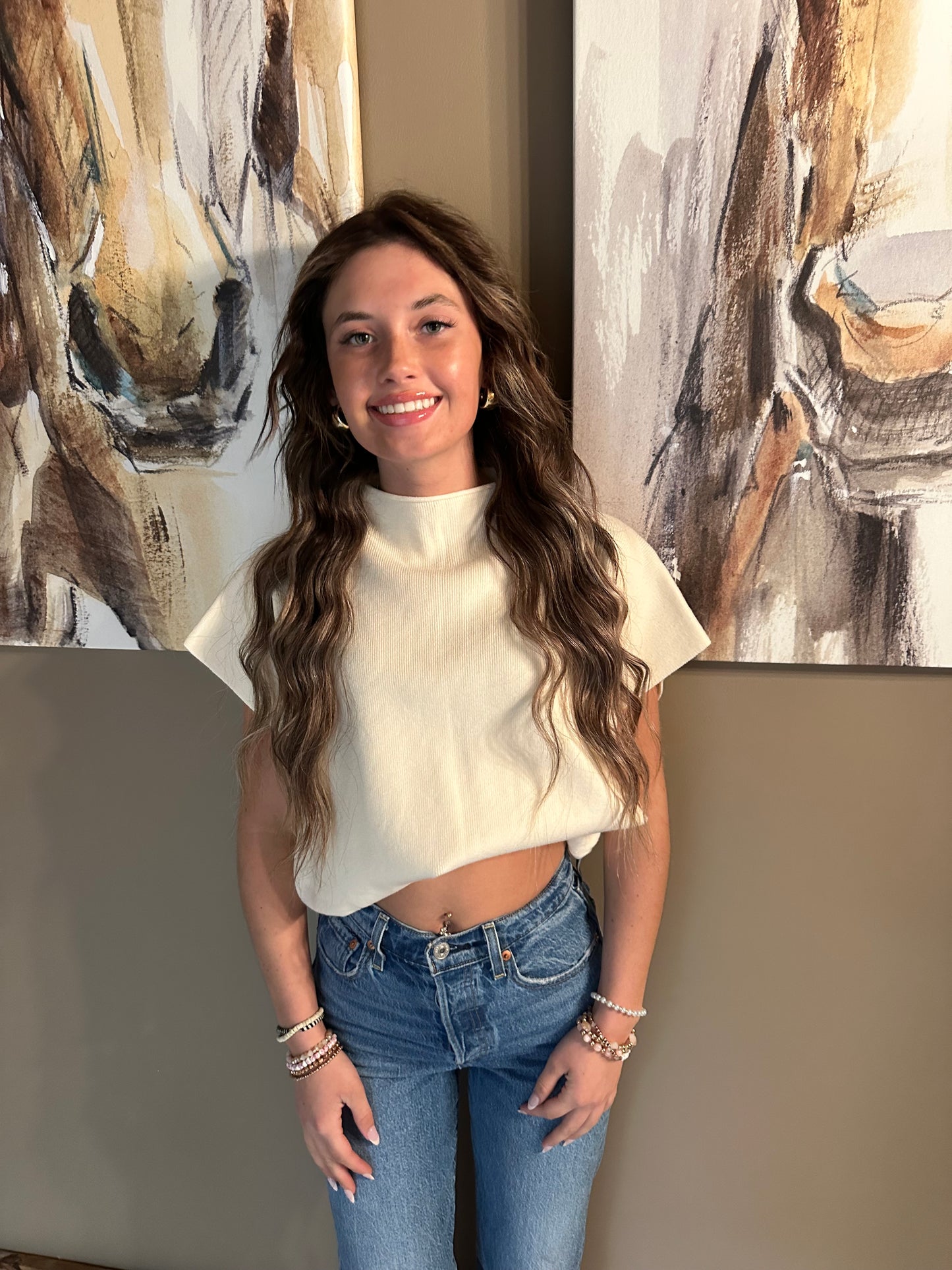 Pixi + Ivy mock neck top