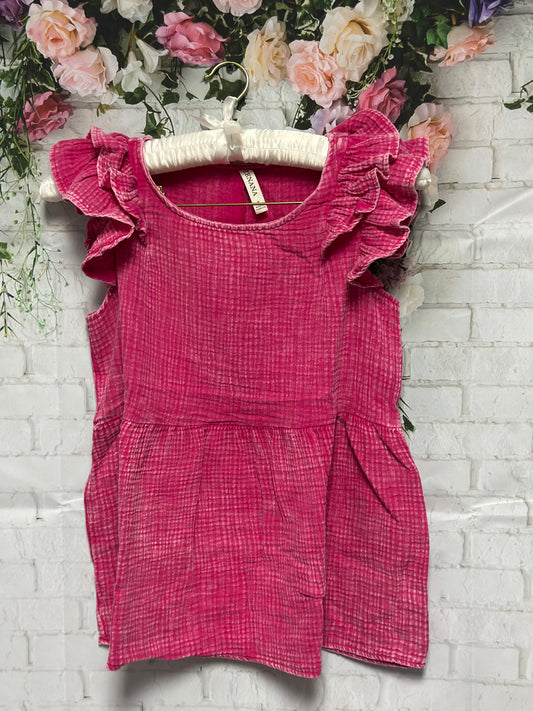 Washed ruffle blouse