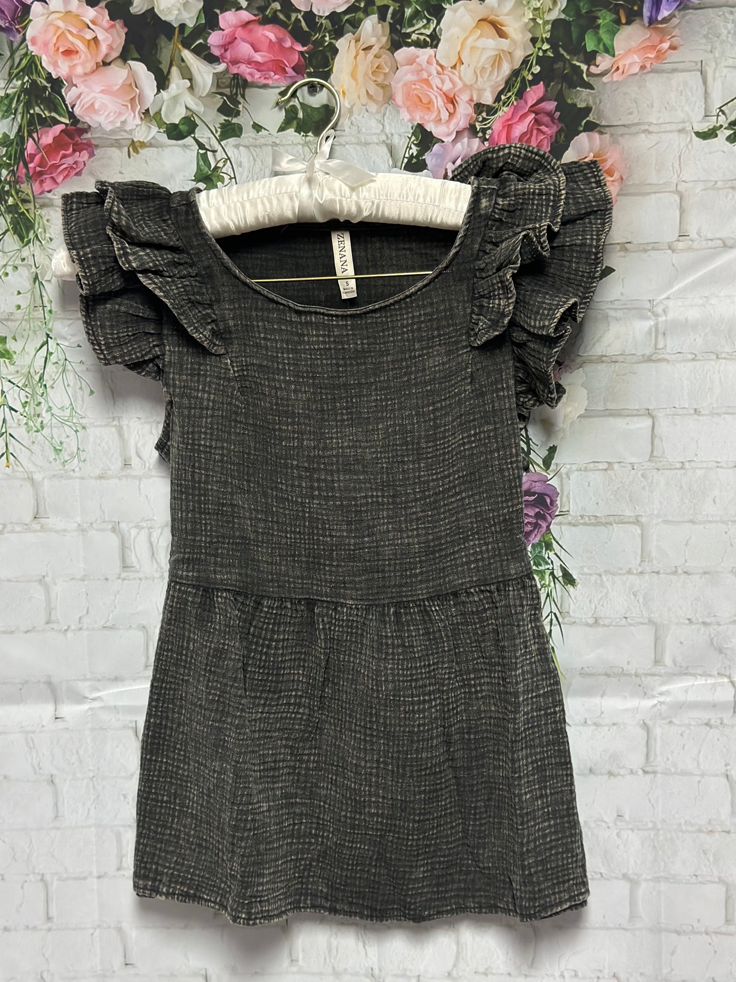 Washed ruffle blouse